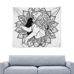 White And Black Leo Sign Print Tapestry