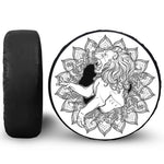White And Black Leo Sign Print Tire Cover