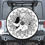 White And Black Leo Sign Print Tire Cover With Camera Hole