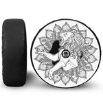 White And Black Leo Sign Print Tire Cover With Camera Hole