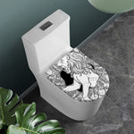 White And Black Leo Sign Print Toilet Lid Cover