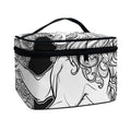 White And Black Leo Sign Print Travel Makeup Bag