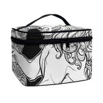 White And Black Leo Sign Print Travel Makeup Bag