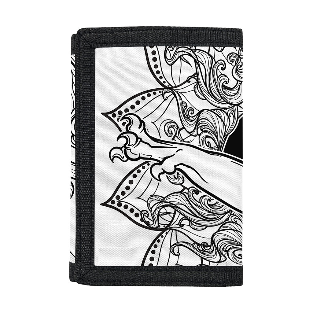 White And Black Leo Sign Print Trifold Wallet