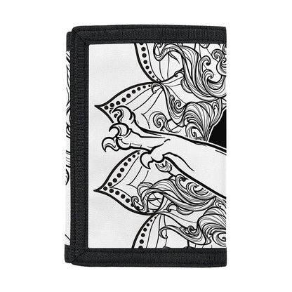 White And Black Leo Sign Print Trifold Wallet