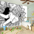 White And Black Leo Sign Print Wall Sticker