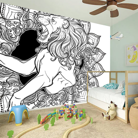 White And Black Leo Sign Print Wall Sticker