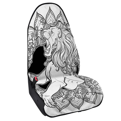 White And Black Leo Sign Print Waterproof Car Seat Cover