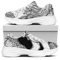 White And Black Leo Sign Print White Chunky Shoes
