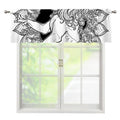White And Black Leo Sign Print Window Valance