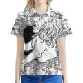 White And Black Leo Sign Print Women's Polo Shirt