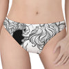 White And Black Leo Sign Print Women's Thong