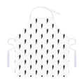 White And Black Lightning Pattern Print Adjustable Apron
