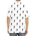 White And Black Lightning Pattern Print Aloha Shirt