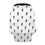 White And Black Lightning Pattern Print Baby Seat Cover