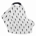 White And Black Lightning Pattern Print Baby Seat Cover