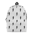 White And Black Lightning Pattern Print School Backpack