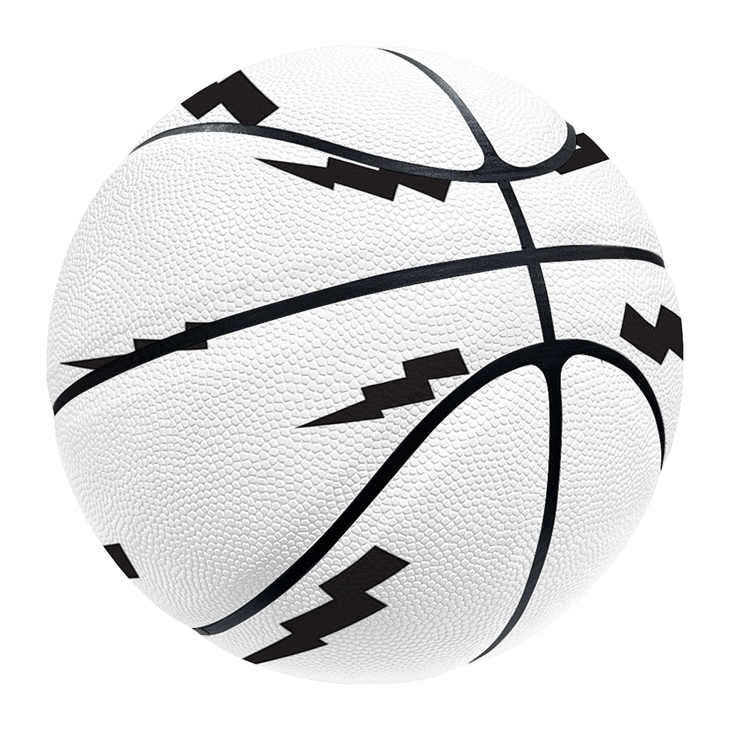 White And Black Lightning Pattern Print Basketball