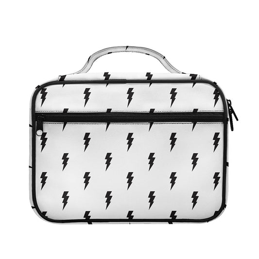 White And Black Lightning Pattern Print Briefcase Bible Bag