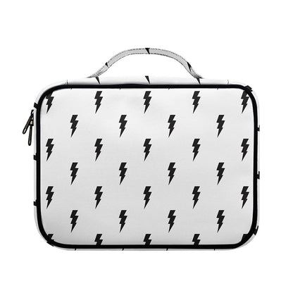 White And Black Lightning Pattern Print Briefcase Bible Bag