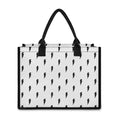 White And Black Lightning Pattern Print Canvas Tote Bag