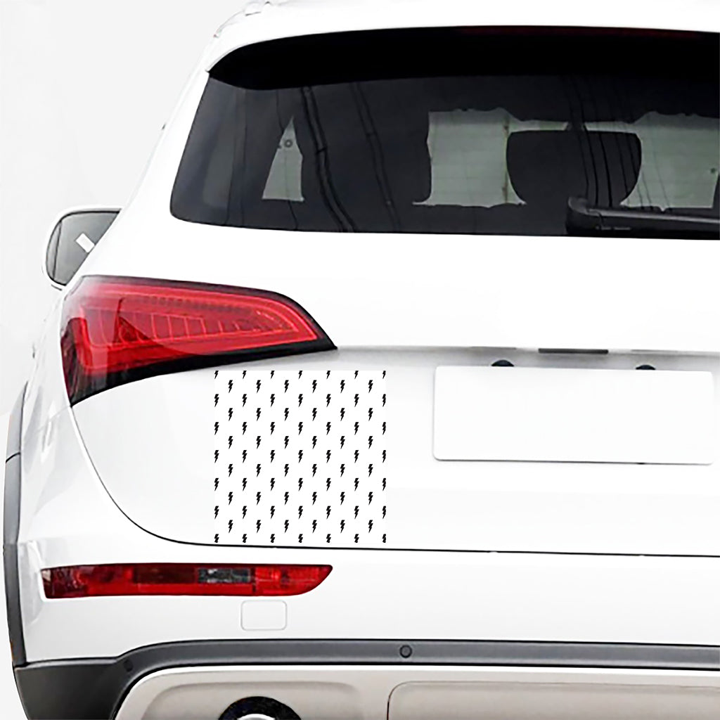 White And Black Lightning Pattern Print Car Sticker