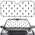 White And Black Lightning Pattern Print Car Windshield Sun Shade