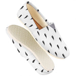 White And Black Lightning Pattern Print Casual Shoes
