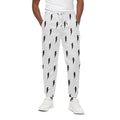 White And Black Lightning Pattern Print Cotton Sweatpants