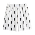 White And Black Lightning Pattern Print Cotton Shorts