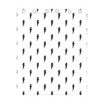 White And Black Lightning Pattern Print Curtain