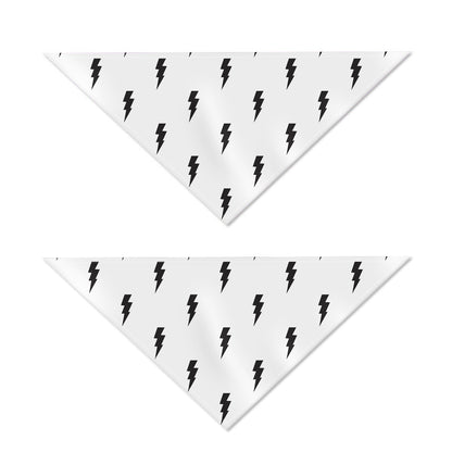 White And Black Lightning Pattern Print Dog Bandana