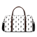 White And Black Lightning Pattern Print Duffel Bag