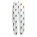 White And Black Lightning Pattern Print Fleece Lined Knit Pants