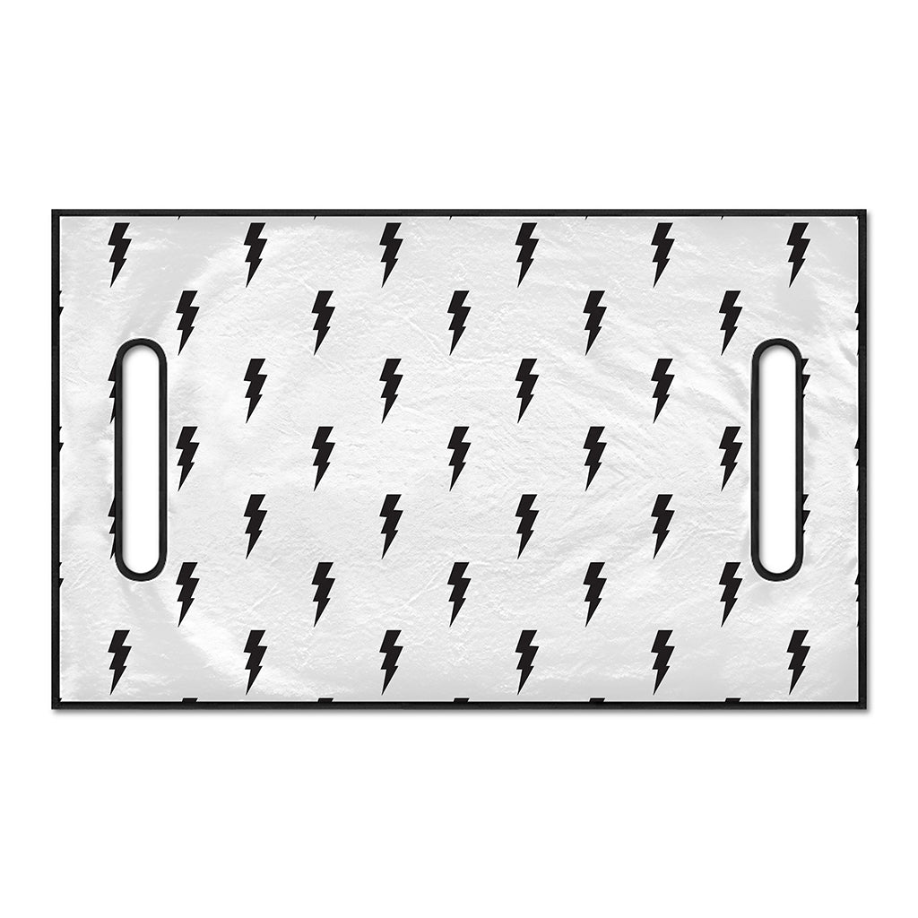 White And Black Lightning Pattern Print Golf Cart Seat Cover