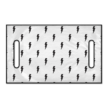 White And Black Lightning Pattern Print Golf Cart Seat Cover