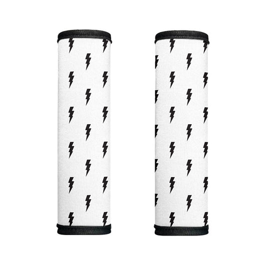 White And Black Lightning Pattern Print Handle Covers