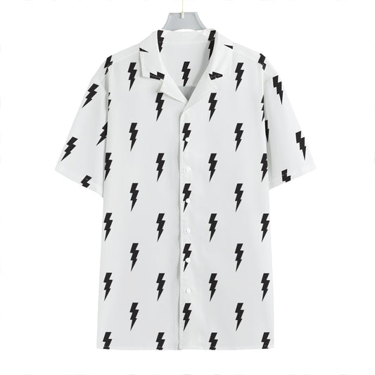 White And Black Lightning Pattern Print Hawaiian Shirt