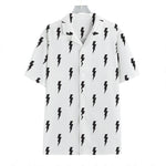 White And Black Lightning Pattern Print Hawaiian Shirt