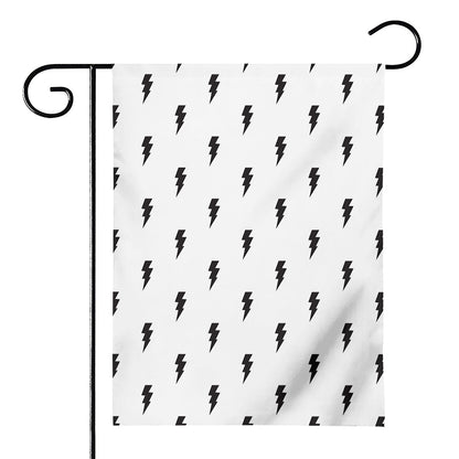 White And Black Lightning Pattern Print House Flag