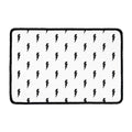 White And Black Lightning Pattern Print Kitchen Mat