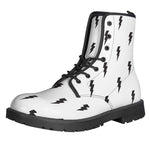 White And Black Lightning Pattern Print Backpack