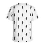 White And Black Lightning Pattern Print Men's Sports T-Shirt