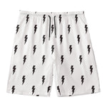 White And Black Lightning Pattern Print Men's Swim Trunks