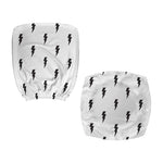 White And Black Lightning Pattern Print Office Chair Cover