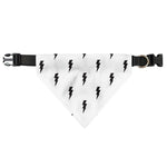 White And Black Lightning Pattern Print Over The Collar Dog Bandana
