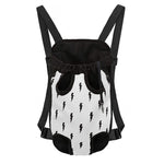White And Black Lightning Pattern Print Pet Carrier Backpack