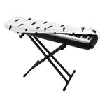 White And Black Lightning Pattern Print Piano Keyboard Cover