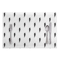 White And Black Lightning Pattern Print Placemat