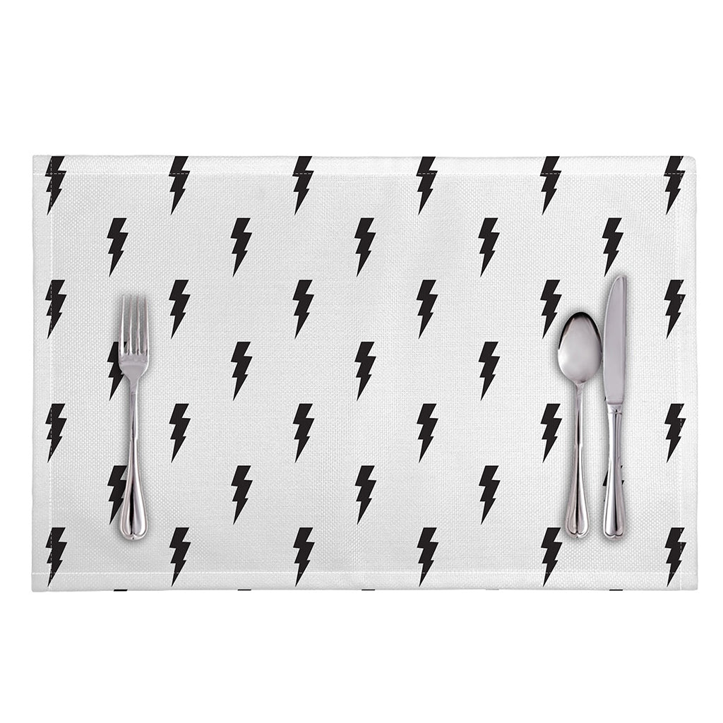 White And Black Lightning Pattern Print Placemat